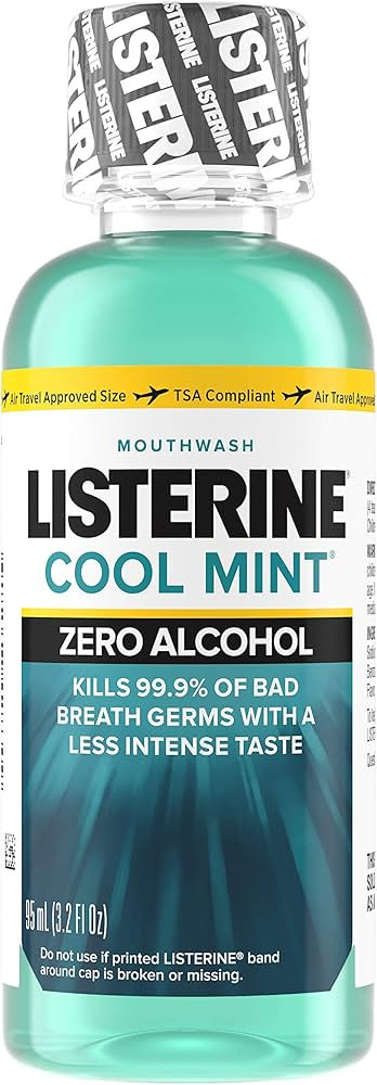 Listerine Zero Alcohol Mouthwash, Less Intense Alcohol-Free Oral Care Formula for Bad Breath, Coo... | Amazon (US)