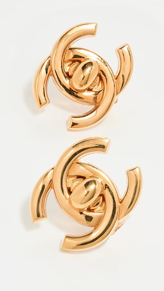 What Goes Around Comes Around Chanel Gold Clip-On Earrings | SHOPBOP | Shopbop
