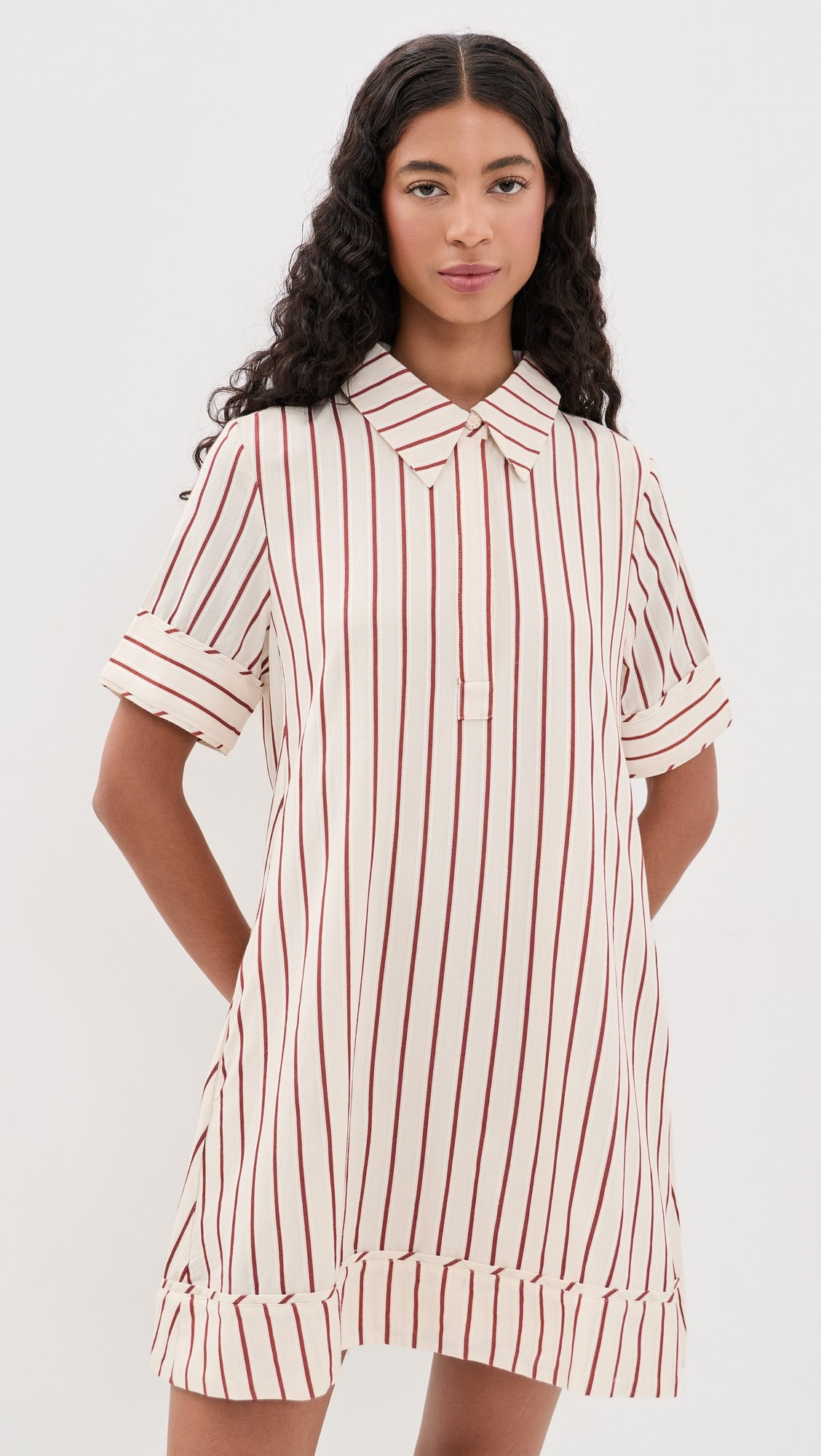 Stripe A-Line Mini Shirt Dress | Shopbop