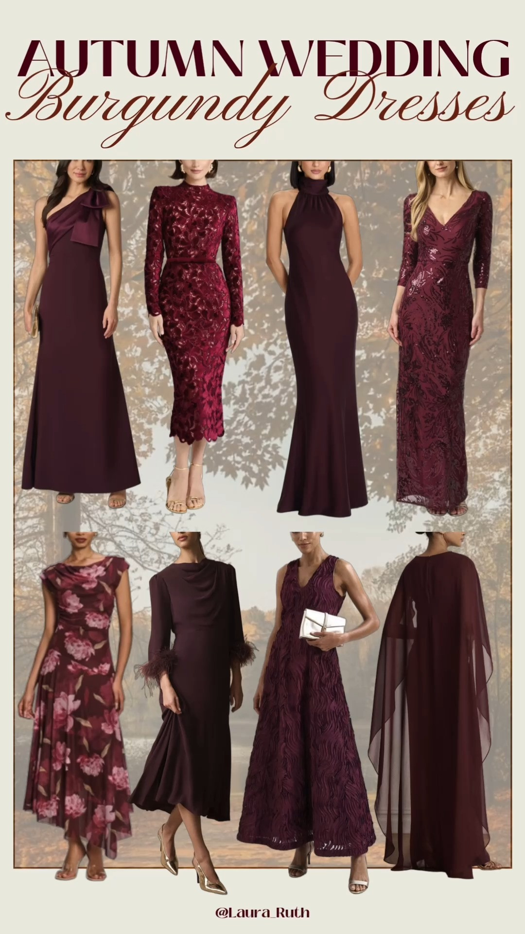 Autumn wedding guest dresses 🍷🍇
Burgundy is the colour for the season from romantic lace and florals to sleek satin and elegant draping. So many beautiful options for weddings, black-tie events & those special autumn occasions.  

 #LTKautumn #LTKwedding #LTKdresses