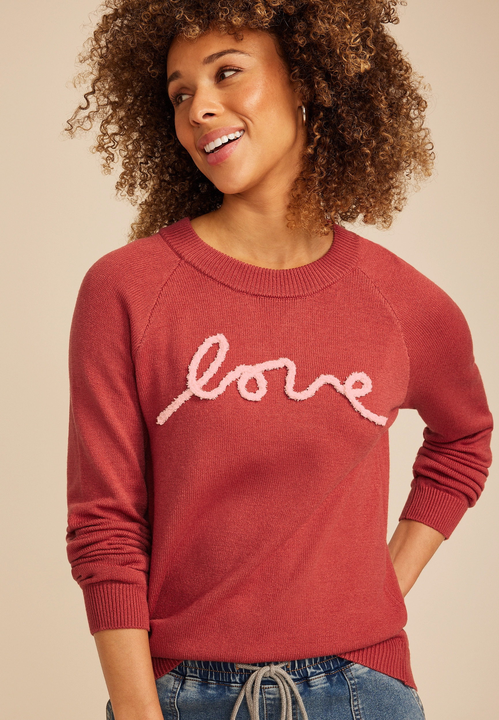 Maurices Women's Love Script Sweater | Maurices