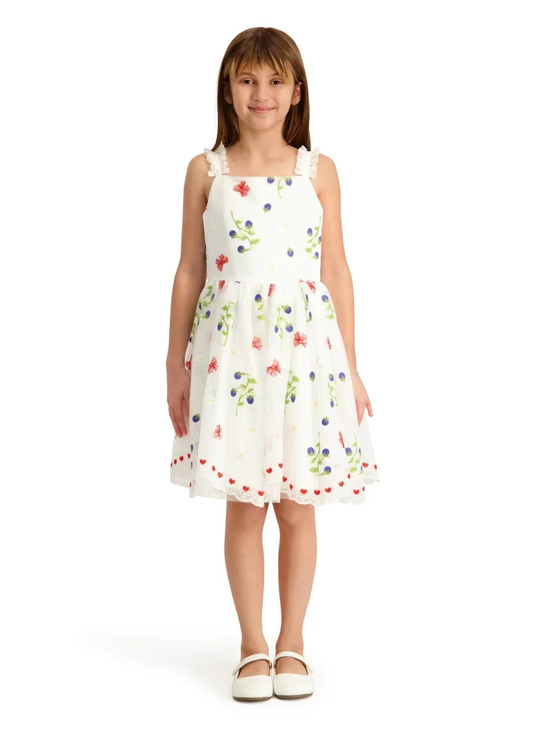 Kensie Girl Sleeveless Beaded Soutache Dress with Tiered Skirt, Sizes 4-16 | Walmart (US)