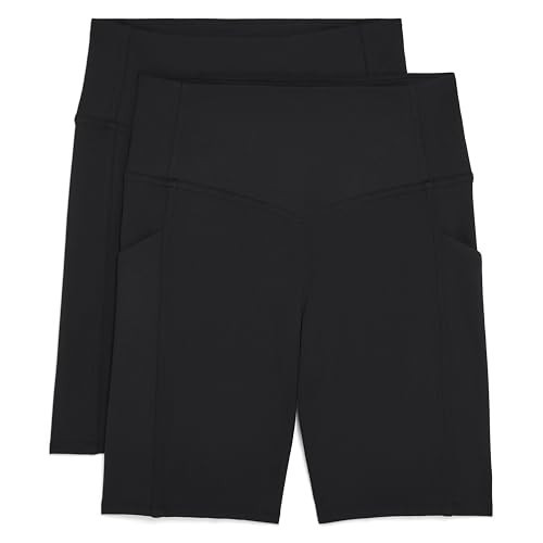Danskin Women's 2 Pack Crosstrain 7" Bike Shorts, Black Salt/Black Salt, X-Small | Amazon (US)