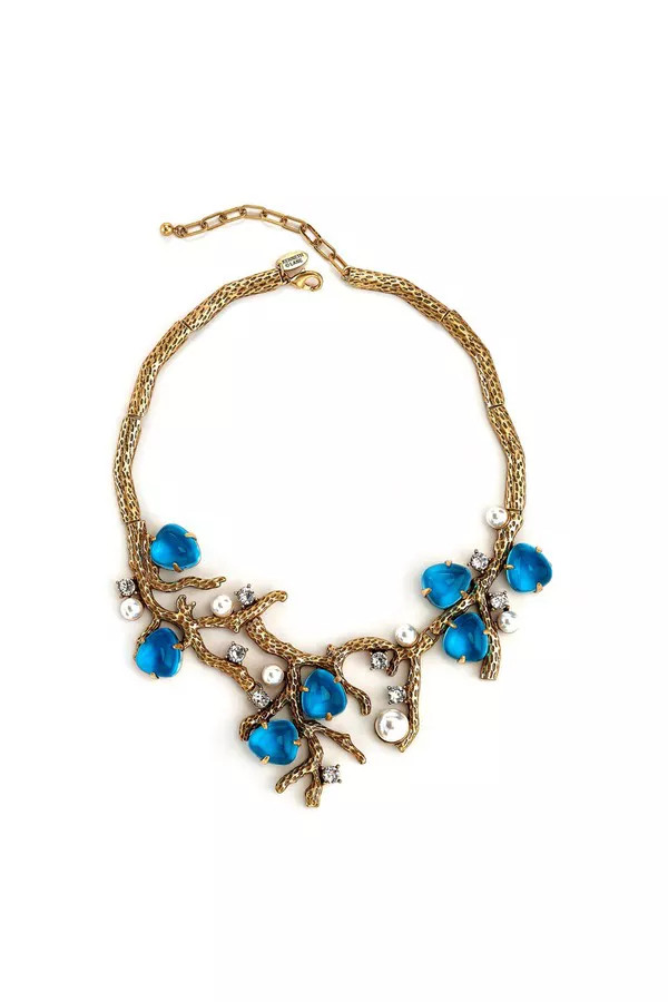 Kenneth Jay Lane | Blue Sea Branch Necklace | The Mile