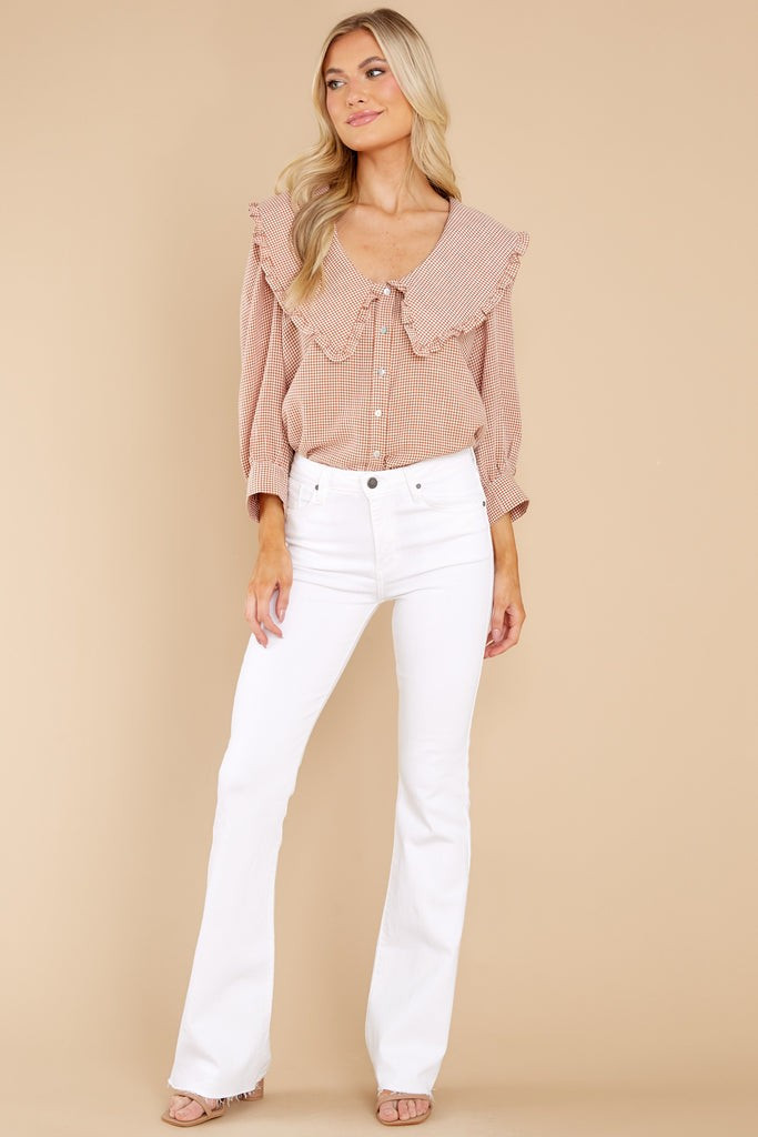 Take Me On A Picnic Brown Gingham Top | Red Dress 