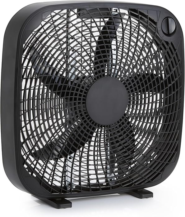 Amazon Basics 3-Speed Box Fan for Bedroom, Portable with Carry Handle, Powerful Airflow, 5 Blades... | Amazon (US)