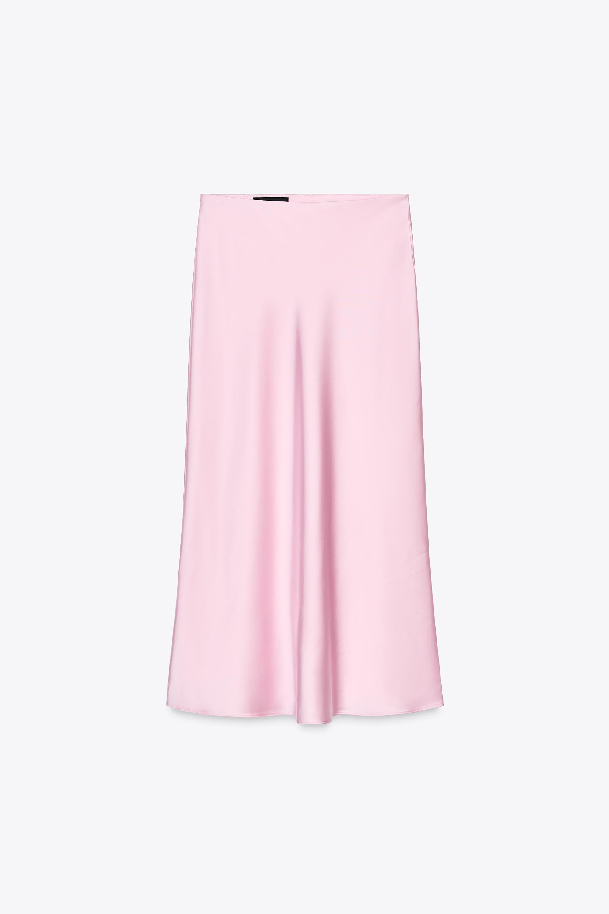 SATIN EFFECT MIDI SKIRT | Zara US