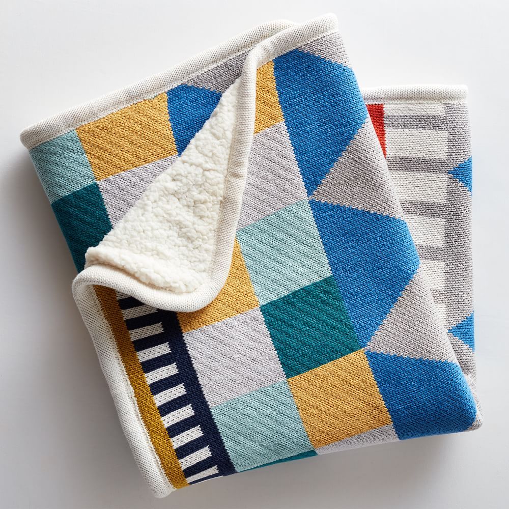 Knit Cotton Baby Blanket - Geometric | West Elm (US)