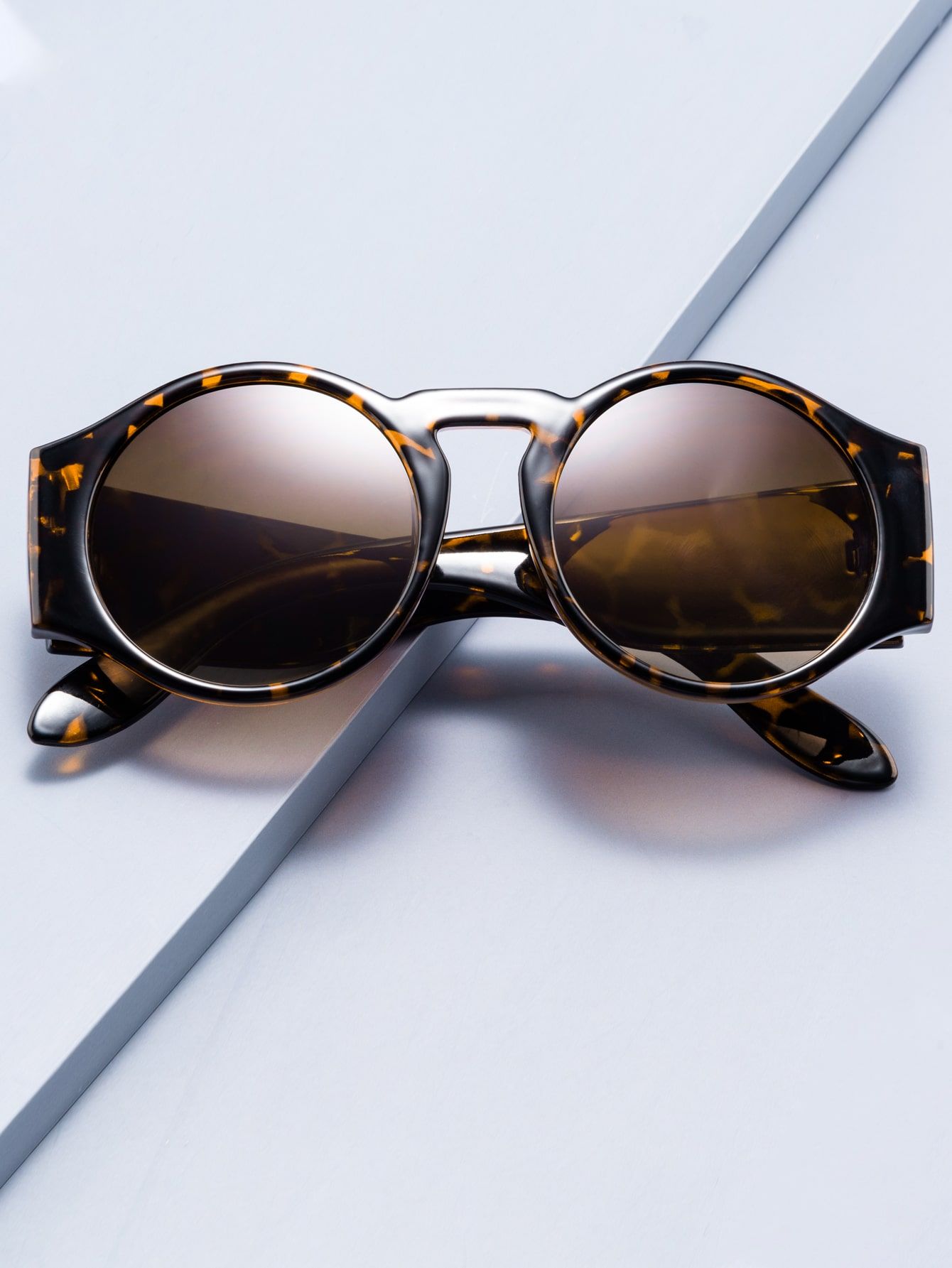Tortoiseshell Round Frame Sunglasses | SHEIN