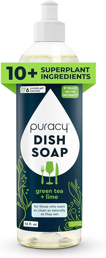 Puracy Natural Dish Soap - Skin-Softening Plant-Based Dishwashing Soap, Non-Toxic Dish Soap, Orga... | Amazon (US)