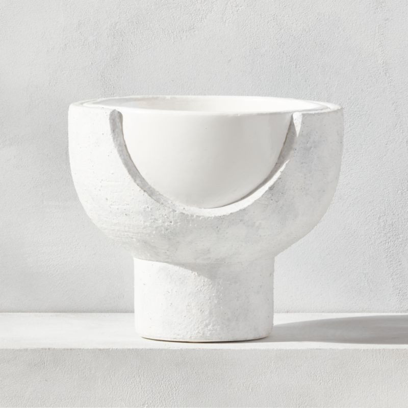 Calista White Footed Modern Indoor/Outdoor Planter | CB2 | CB2