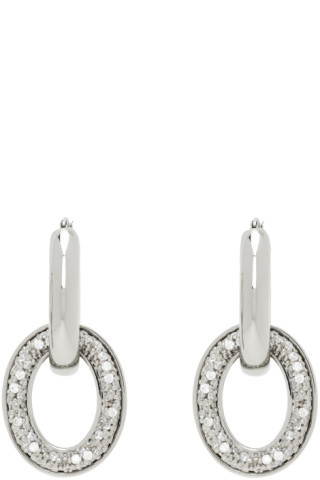 Silver Crystal-Cut Earrings | SSENSE