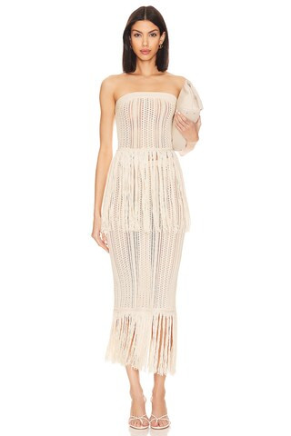 Celestie Fringe Tube Top in Ivory | Revolve Clothing (Global)