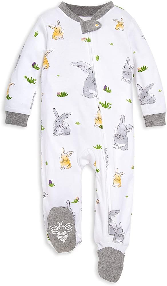 Burt's Bees Baby Boys' Sleep and Play PJs, 100% Organic Cotton One-Piece Romper Jumpsuit Zip Front P | Amazon (US)