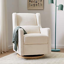 Wally Ivory Boucle Nursery Glider Chair + Reviews | Crate & Kids | Crate & Barrel