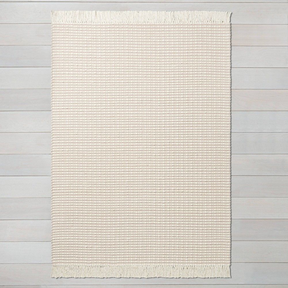 7' x 10' Textured Stripe Area Rug / Sour Cream - Hearth & Hand™ with Magnolia | Target