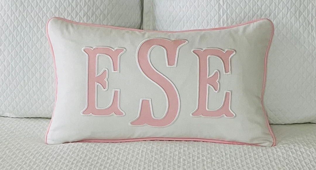 Appliqué Monogram Pillow Cover - Etsy | Etsy (US)