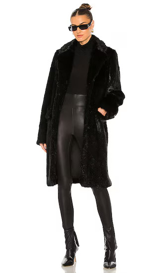 Dawson Faux Fur Coat in Black | Revolve Clothing (Global)