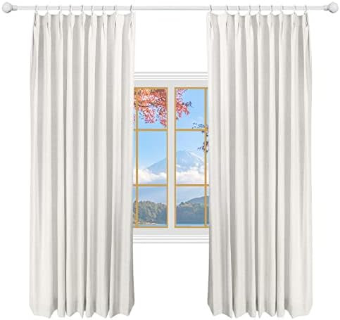 DotheDrape 34 W x 106 L inch Pinch Pleat Darkening Drapes Faux Linen Curtains with Lining Drapery Pa | Amazon (US)