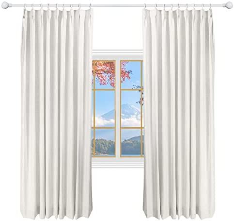 DotheDrape 34 W x 106 L inch Pinch Pleat Darkening Drapes Faux Linen Curtains with Lining Drapery Pa | Amazon (US)