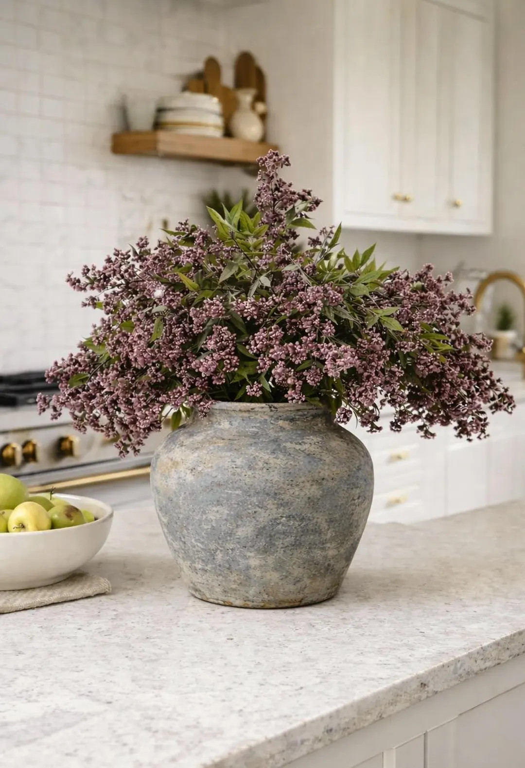 43'' Artificial Berry With Leaves,tall Faux Burgundy Branches,rustic Wabi Sabi Decor,farmhouse Va... | Etsy (US)