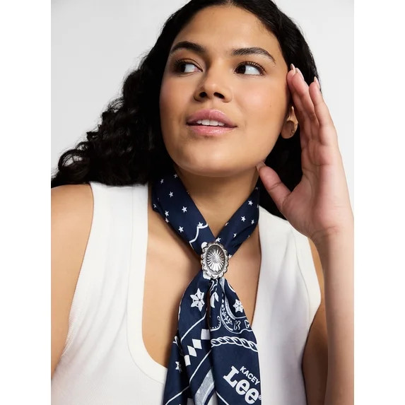 Kacey Lee Unisex Bandana Set with Oval Concho, Blue | Walmart (US)