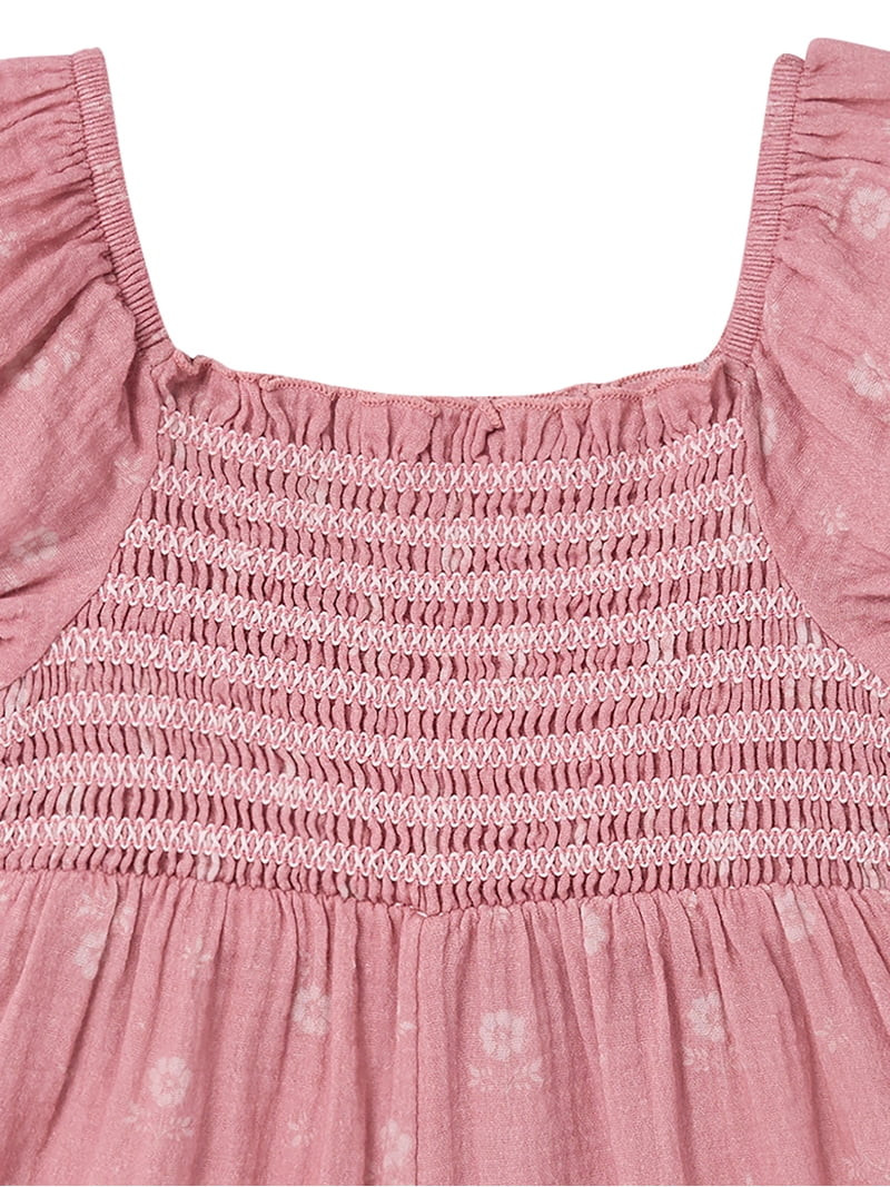 Modern Moments by Gerber Toddler Girl Smocked Romper with Ric Rac, Sizes 12 Months - 5T | Walmart (US)