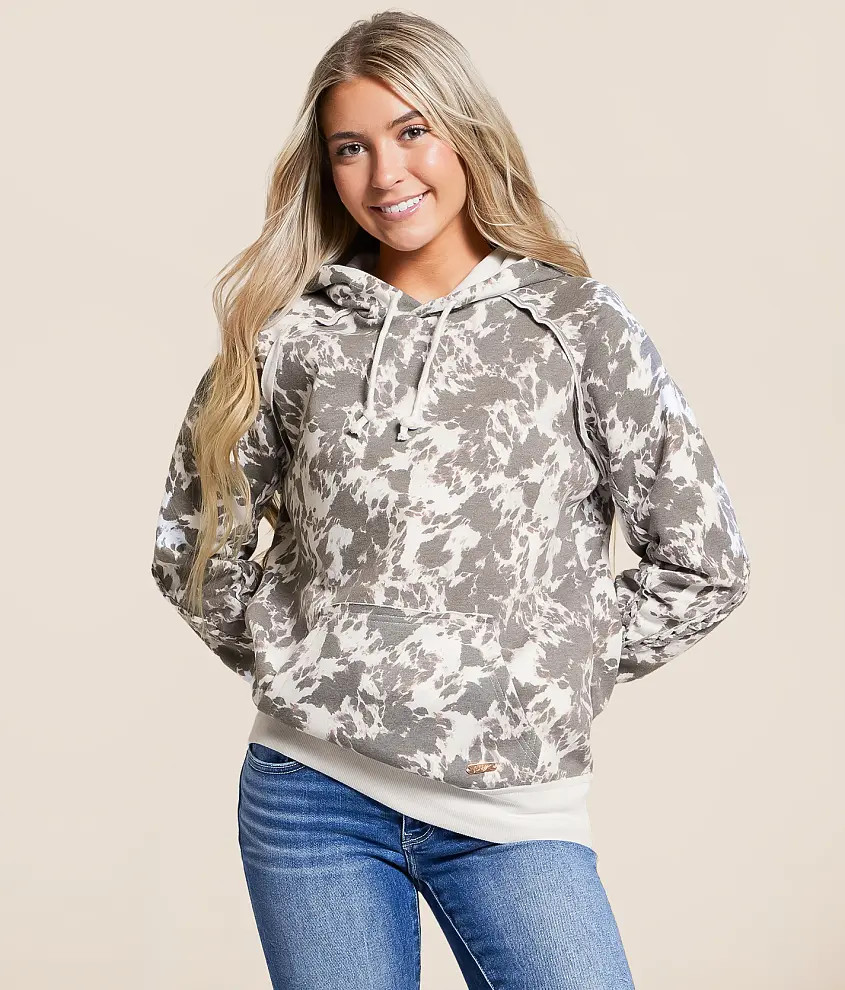 Fishtail Cow Print Hooded Sweatshirt | Buckle