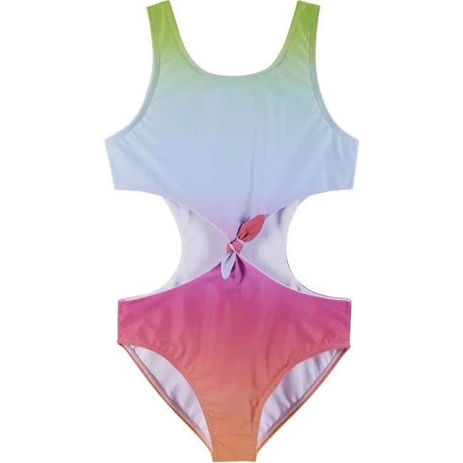 Tween Multicolor Tie-Dye One-Piece Swim Suit, Orange | Maisonette
