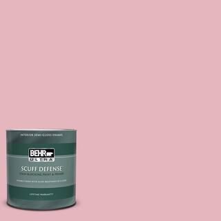 1 qt. #M140-3 Premium Pink Extra Durable Semi-Gloss Enamel Interior Paint & Primer | The Home Depot