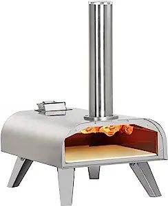 BIG HORN OUTDOORS Pizza Ovens Wood Pellet Pizza Oven Wood Fired Pizza Maker Portable Stainless St... | Amazon (US)