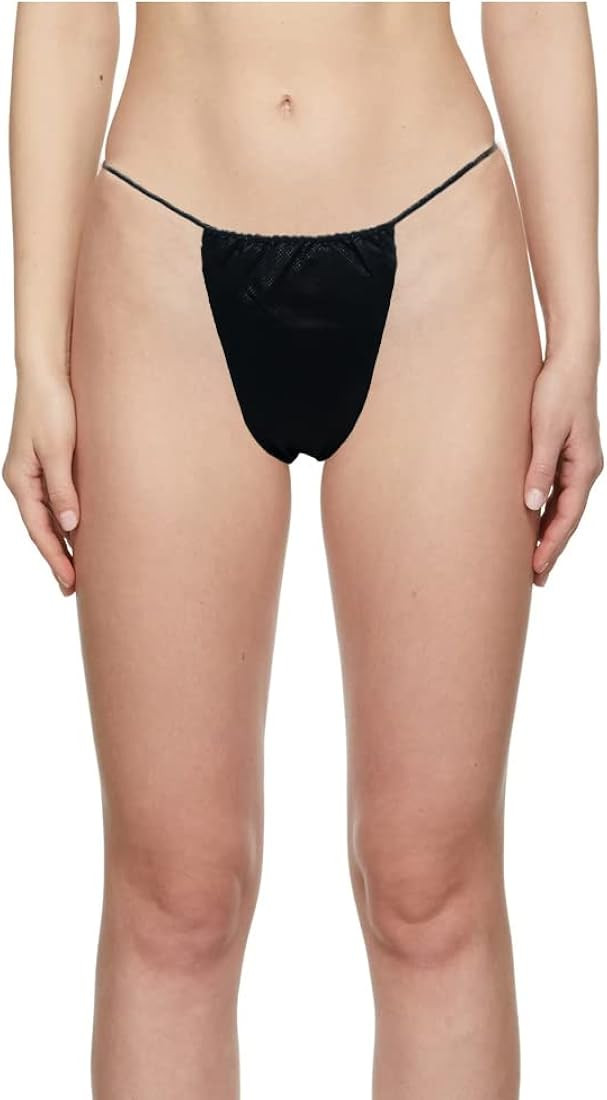 Lifesoft Pack of 100 Disposable Thong Panties Spay Tanning Wraps, Individually Wrapped Black | Amazon (US)