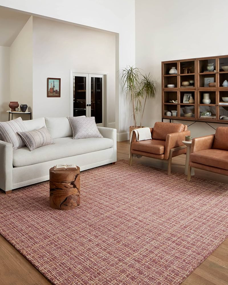 Chris Loves Julia x Loloi Polly Collection POL-03 Berry / Natural 5'-0" x 7'-6" Area Rug | Amazon (US)