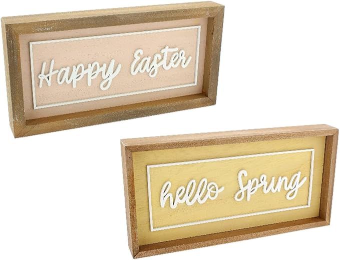 Collins 12" 'Happy Easter/Happy Spring' Pastel Reversible Sign - Easter Sign - Spring Sign - Past... | Amazon (US)