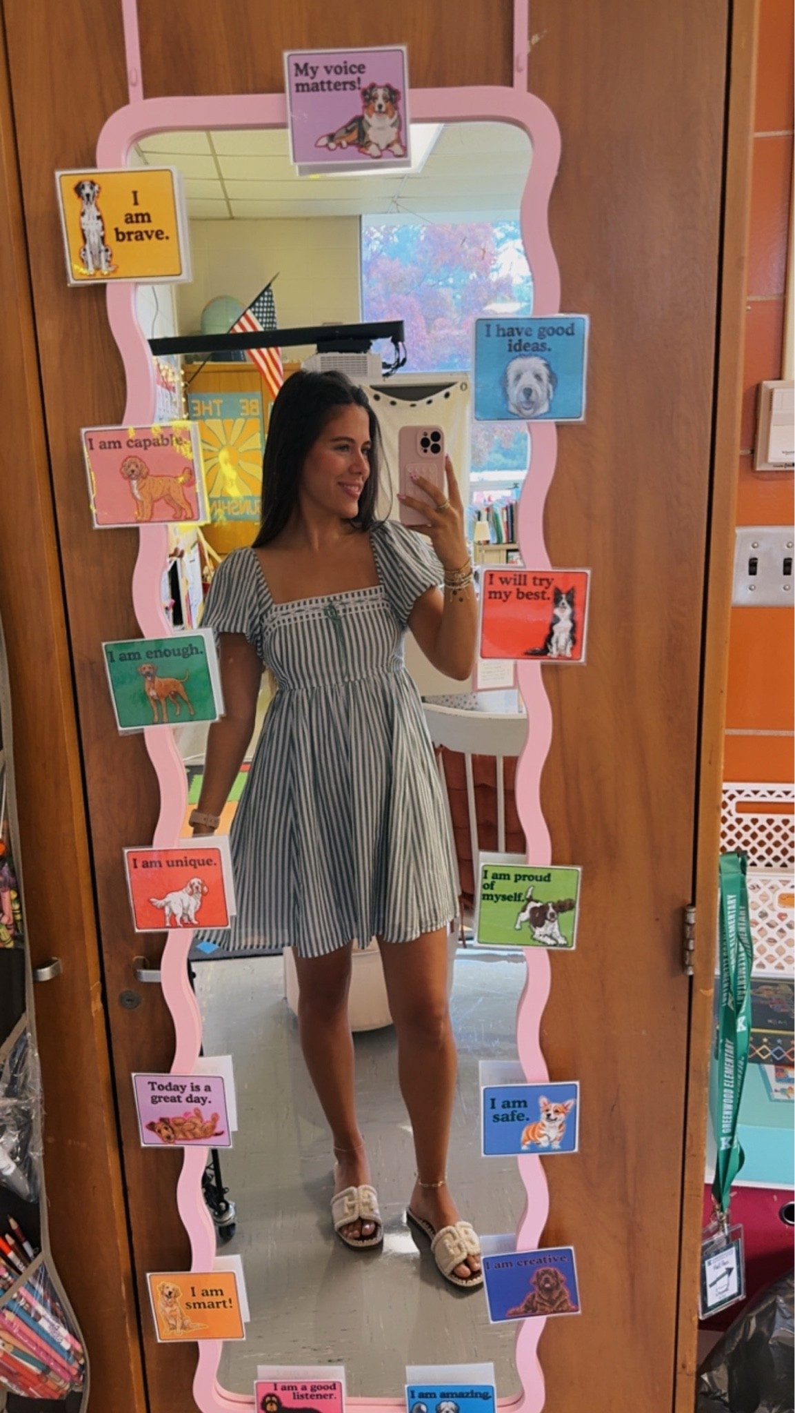 Teacher outfit of the day! Cute puff sleeve stripe dress!

#LTKootd #LTKgrwm