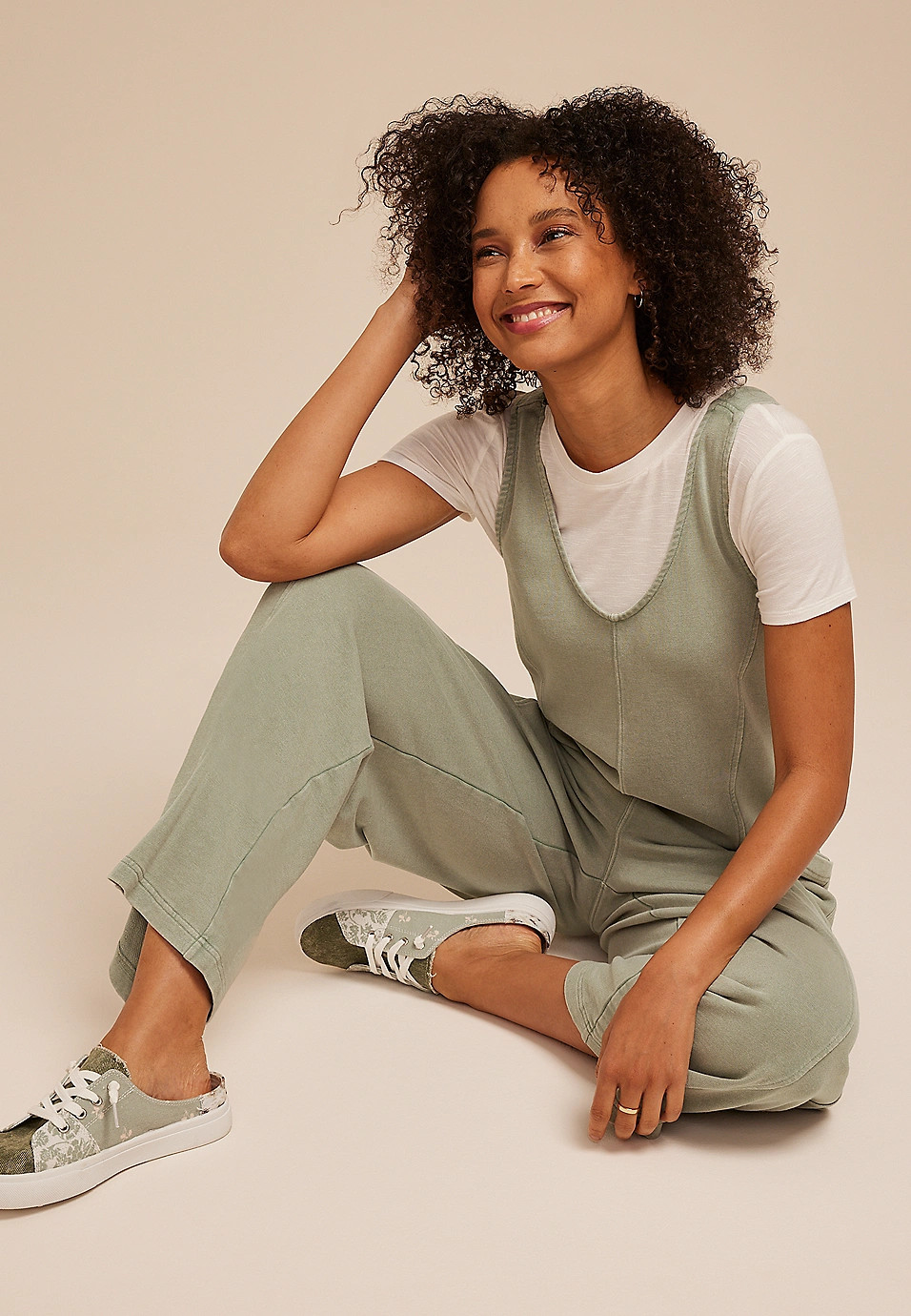 Bare Washed Terry Jumpsuit | Maurices