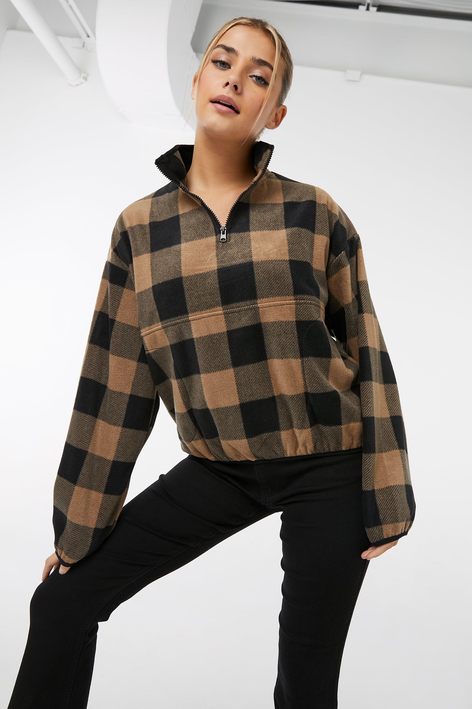 Polar Fleece Zip Mock Sweatshirt | Ardene