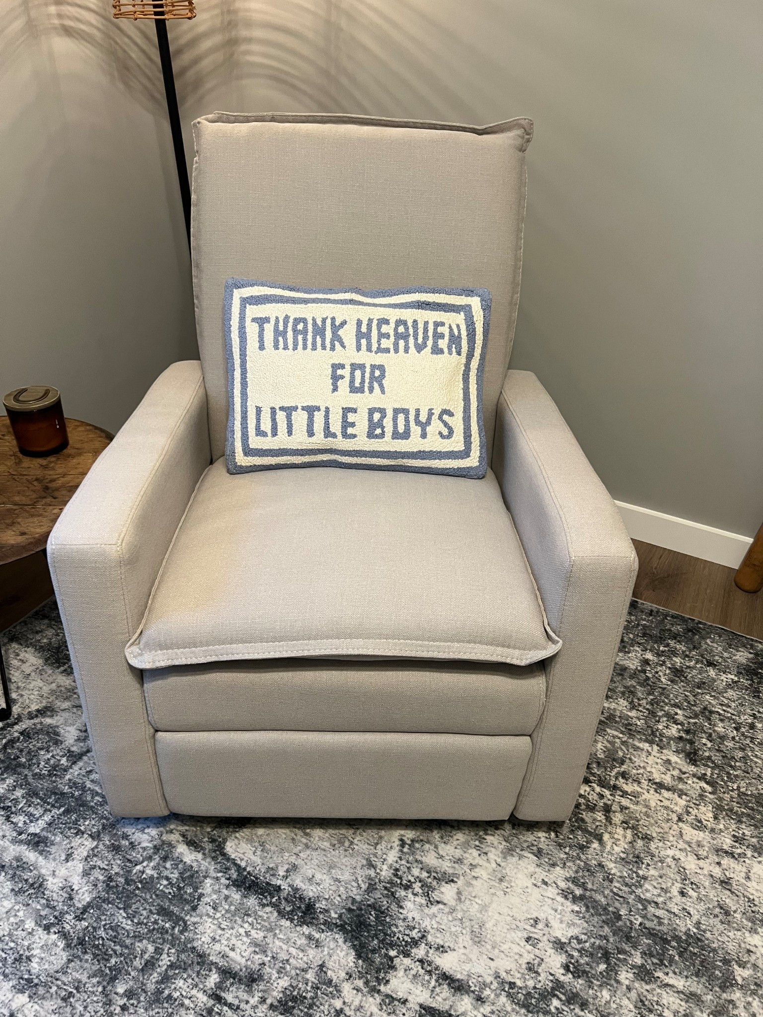 Our nursery recliner 🩵

#LTKBump #LTKHome #LTKBaby