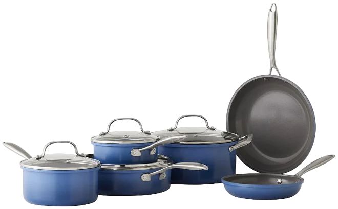 Food Network™ 10-pc. Ombre Nonstick Ceramic Cookware Set | Kohl's
