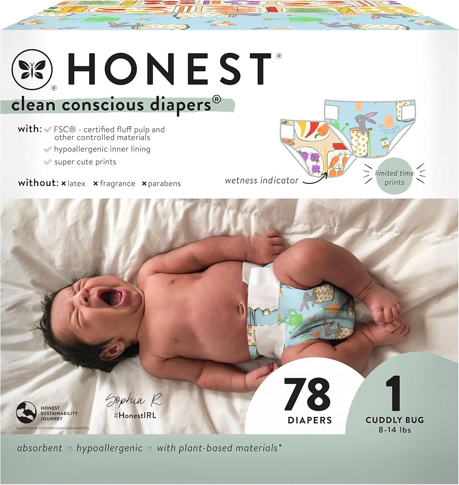 The Honest Company Clean Conscious Diapers for Sensitive Skin | Hypoallergenic, Fragrance Free | ... | Amazon (US)