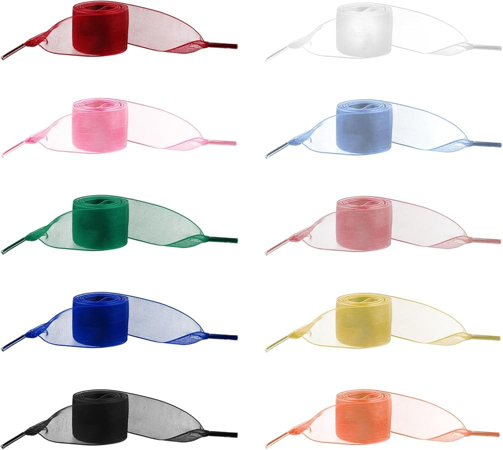 10 Pairs Shoe Laces, Soft Silk Satin Shoelaces Snow Yarn Fashion Ribbon Shoestrings Colorful Shoe... | Amazon (US)