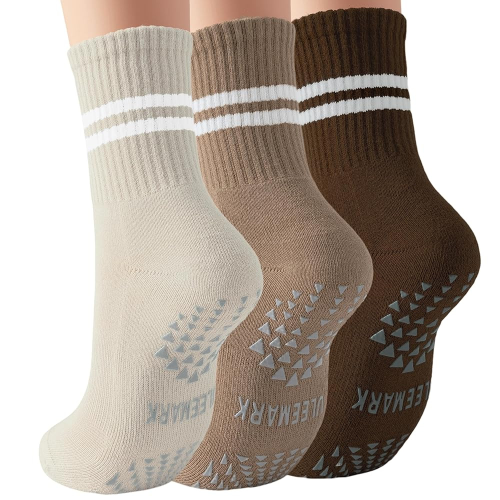 ULEEMARK Womens Pilates Non slip Yoga Socks Dance Gym Exercise Ankle Socks | Amazon (US)