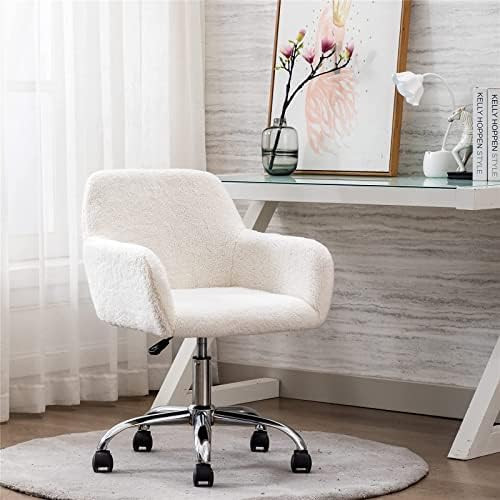 Henf Faux Fur Office Chair, Home Office Swivel Chairs Desk Chair, Modern Tufted Vanity Chair with... | Amazon (US)