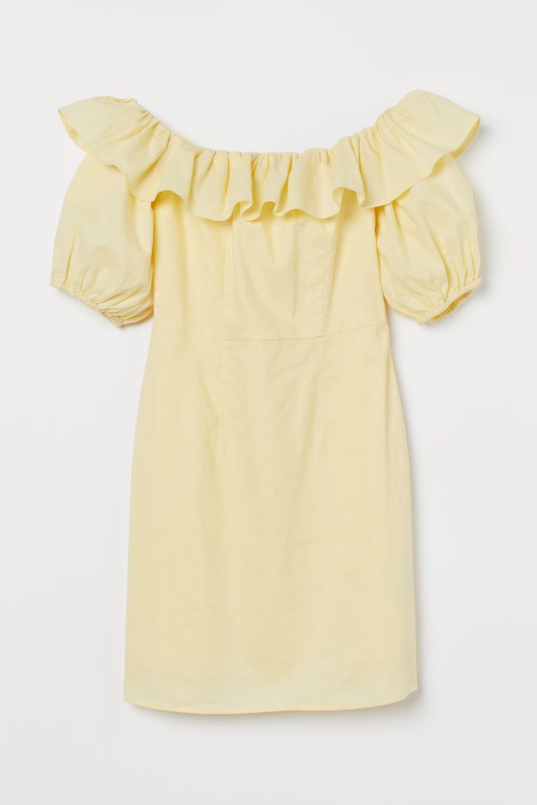 H & M - Off-the-shoulder Dress - Yellow | H&M (US + CA)