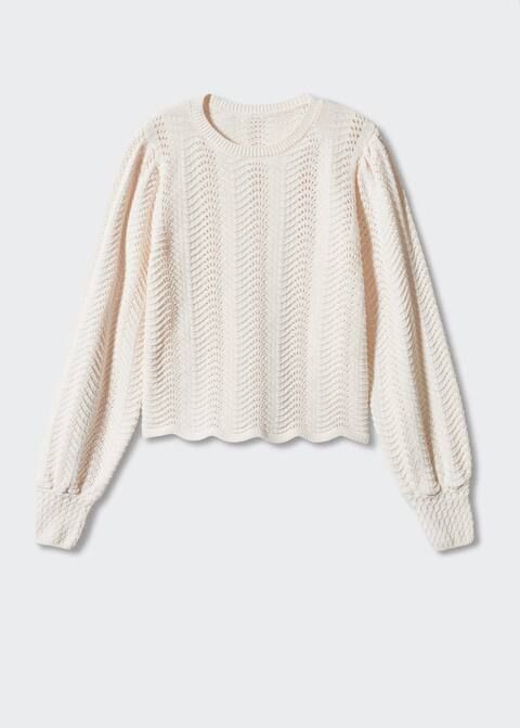 Puff-sleeve knitted sweater -  Women | Mango United Kingdom | MANGO (UK)