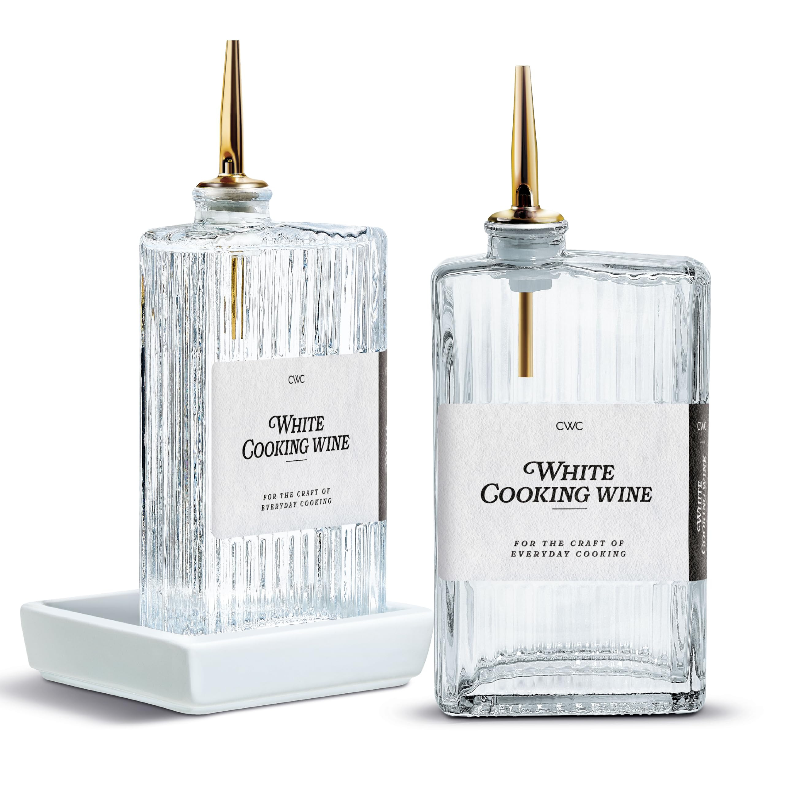 COOK WITH COLOR Olive Oil Dispenser Bottle - 2 Pk Glass Oil Dispenser for Kitchen - Condiment, Co... | Amazon (US)