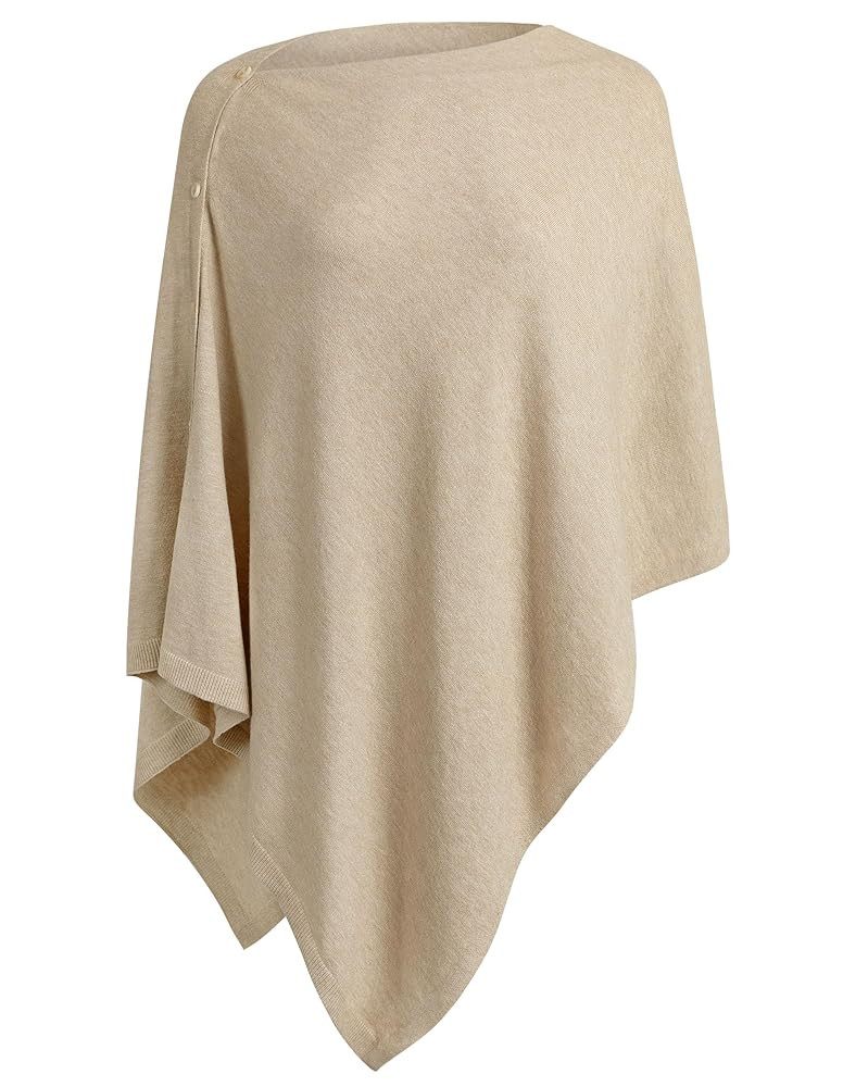 PULI Women's Versatile Knitted Shawls Scarf Poncho Sweater with Buttons Lightweight Spring Summer... | Amazon (US)