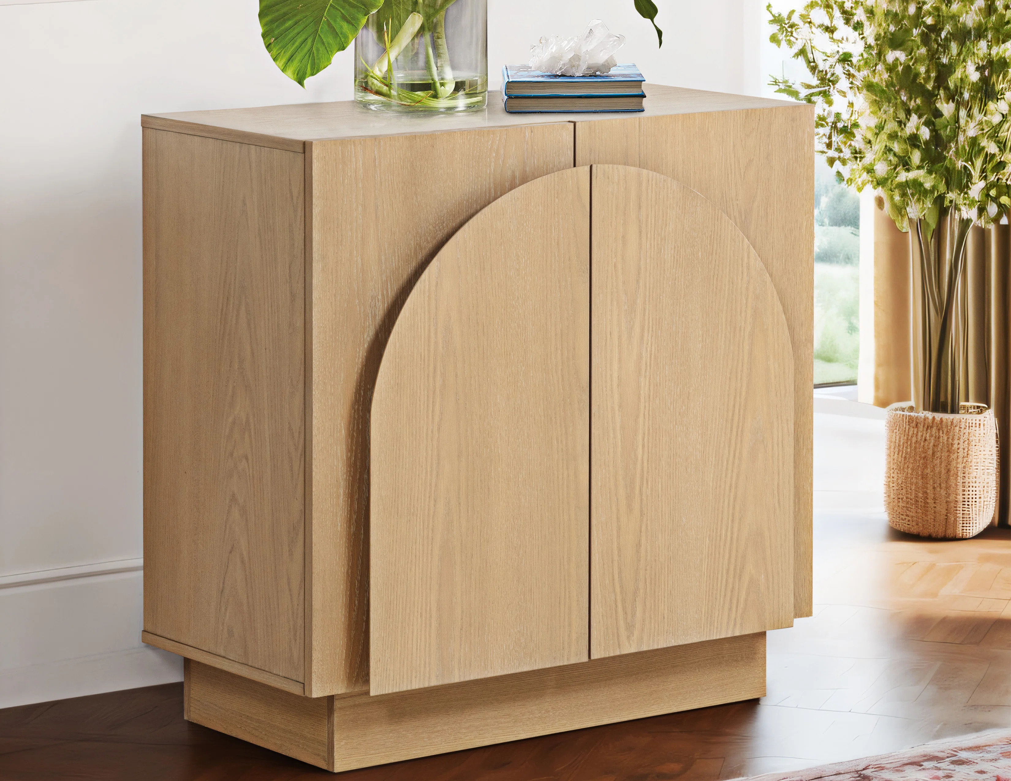 Solid Wood Arched Storage Cabinet Credenza | Wayfair North America