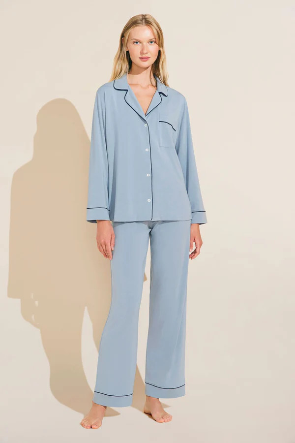 Gisele TENCEL™ Modal Long PJ Set - Ciel/Navy | Eberjey