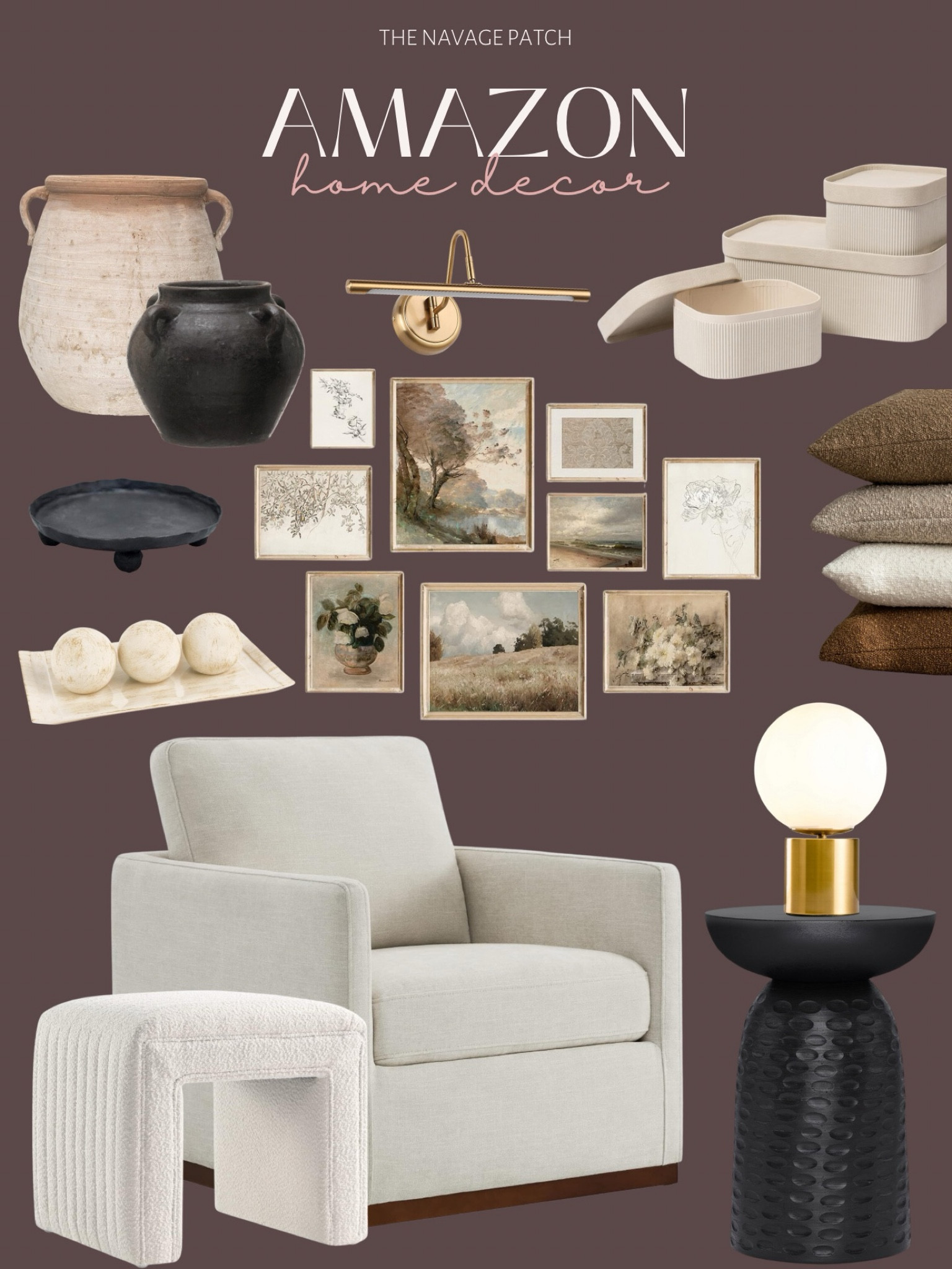 Amazon home decor, modern home decor, swivel accent chair, boucle ottoman, vintage art prints, vintage wall art, boucle pillow covers, Amazon decor, stone vase, modern accent table, designer vibes from Amazon, #amazon #amazonhome #homedecor

#LTKsalealert #LTKhome #LTKstyletip